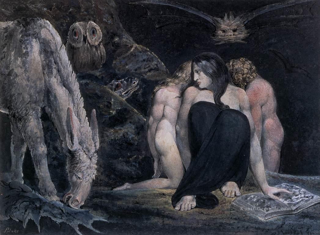 Hecate oder die drei Parzen Romantik romantische Age William Blake Ölgemälde
